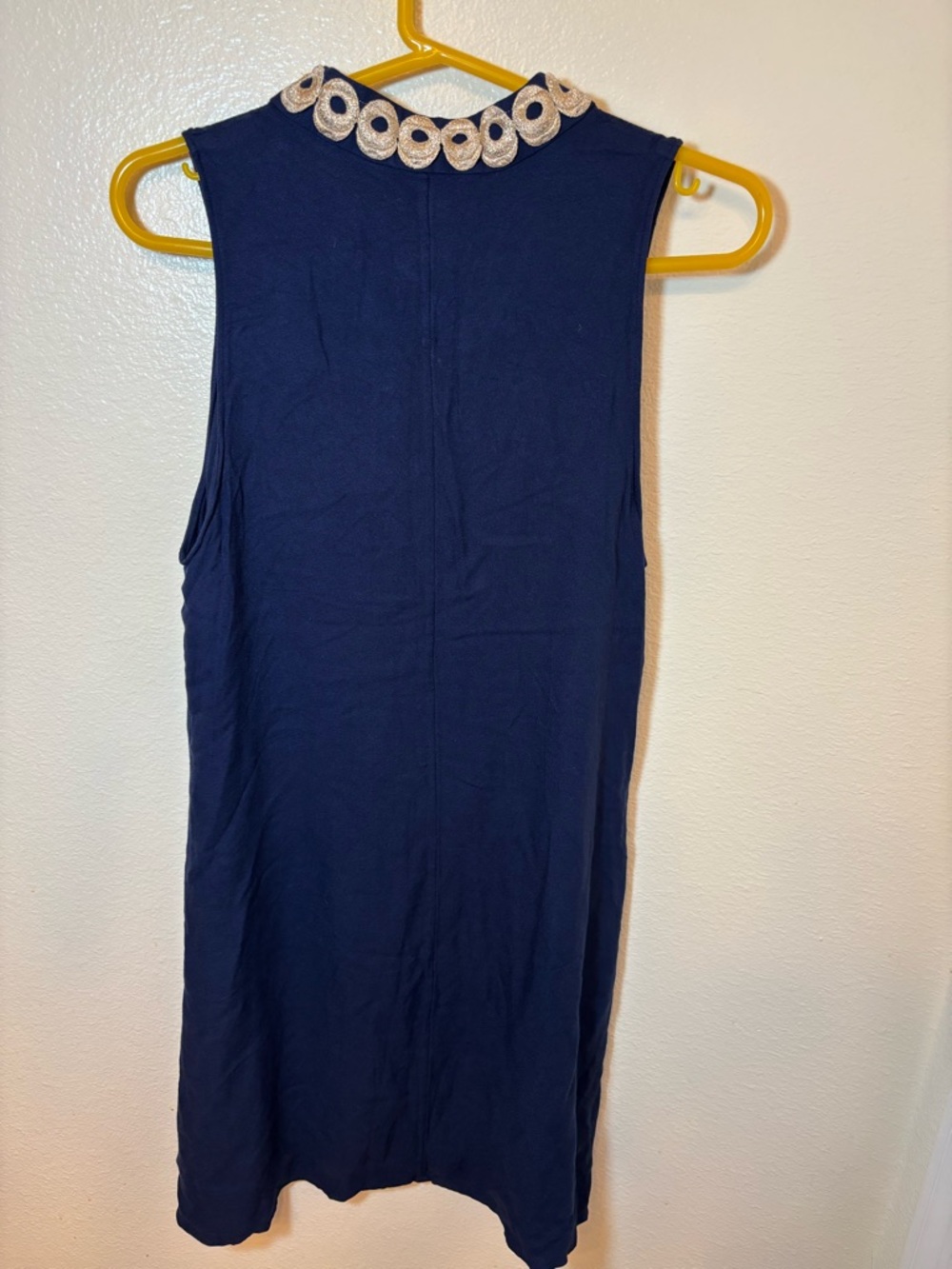 Lilly Pulitzer Navy Dress with Gold Embroidered Trim - Picture 4 of 6
